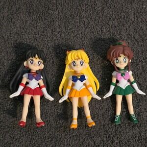 Bandai Sailor Moon Mini Figure Set 3pc Mars Venus Jupiter 3.5in Multicolor PVC